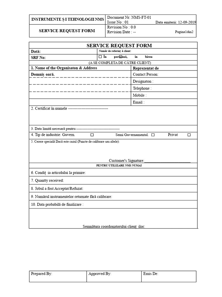 Formular SRF NMS-FT-01 | PDF