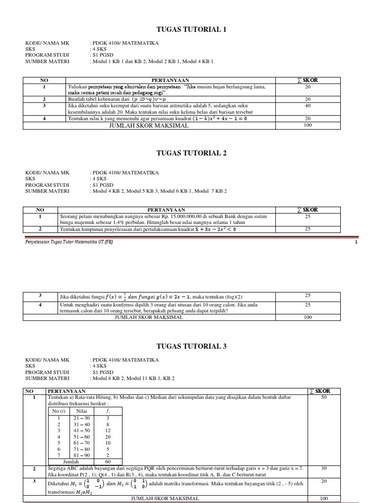 TUGAS TUTORIAL Matematika oleh Faigiziduhu Bu'ulolo