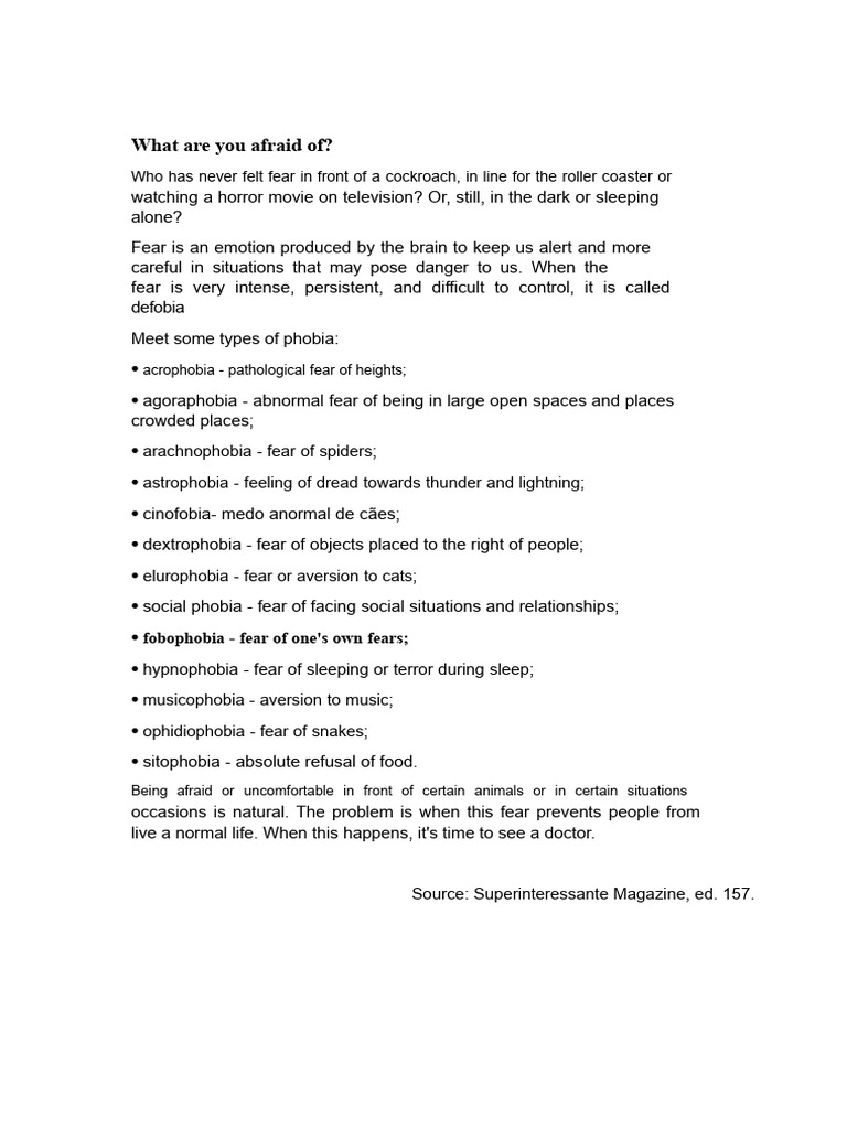 Understanding Common Phobias Explained | PDF