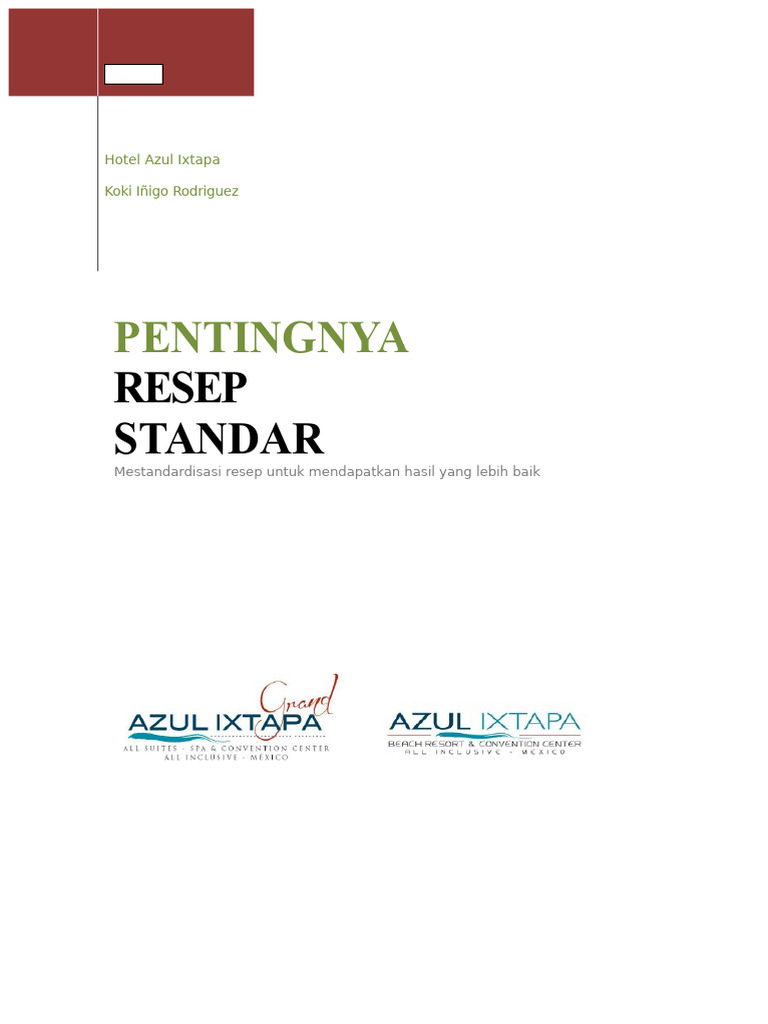 Pentingnya Resep Standar di Restoran | PDF