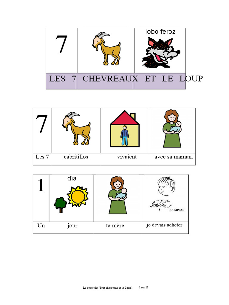 Les 7 Chevreaux et le Loup : Conte | PDF | Chèvre