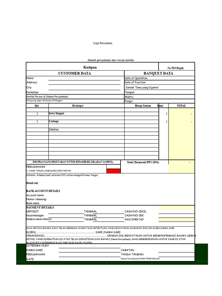 Format Kutipan Jamuan | PDF