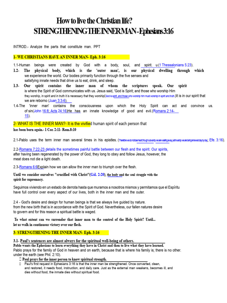 Strengthening the Inner Christian Life | PDF | Born Again | Holy Spirit