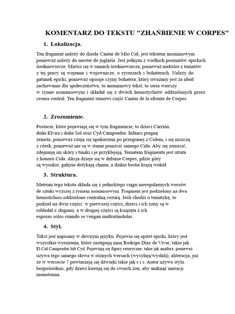 zniewaga Corpes | PDF