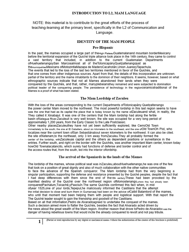 MAM LANGUAGE | PDF | Linguistics