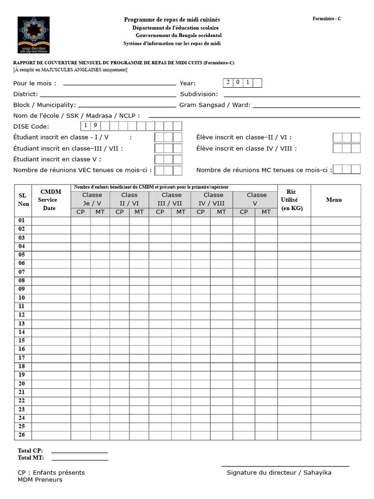 Formulaire C | PDF