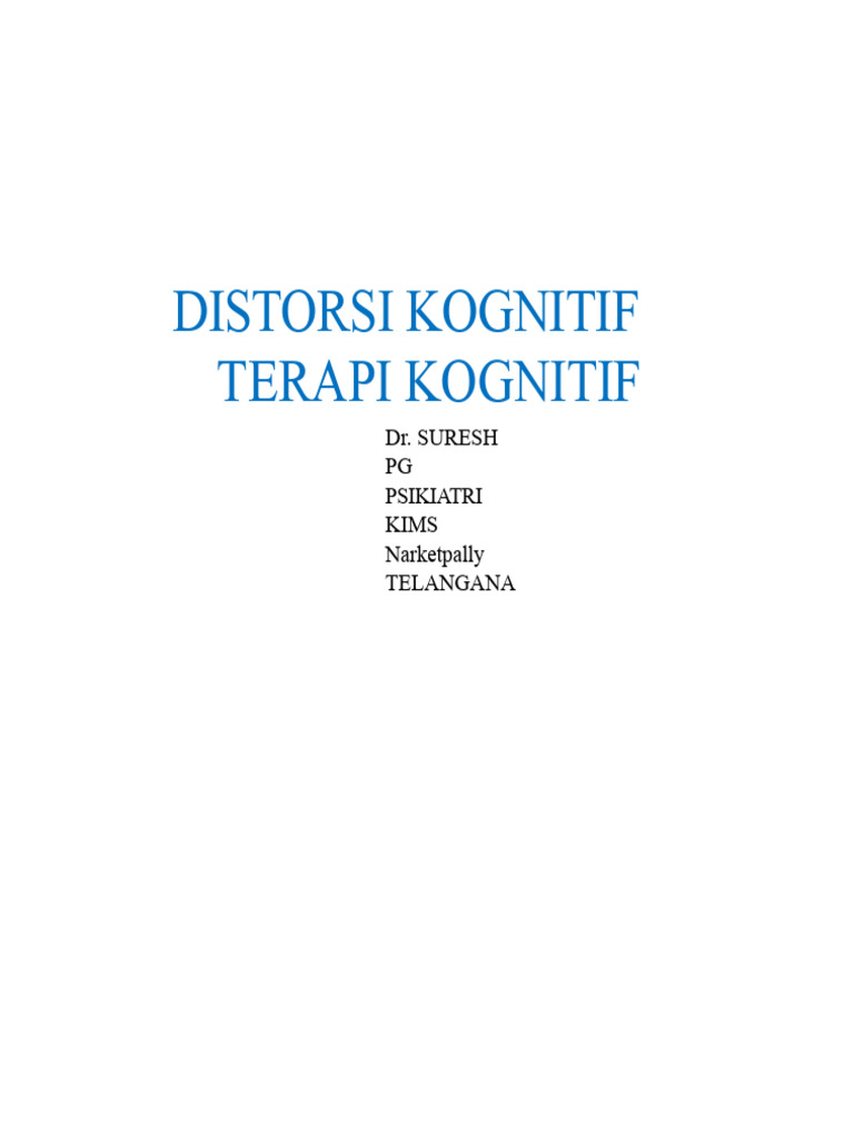 Memahami Distorsi Kognitif dan Terapi | PDF