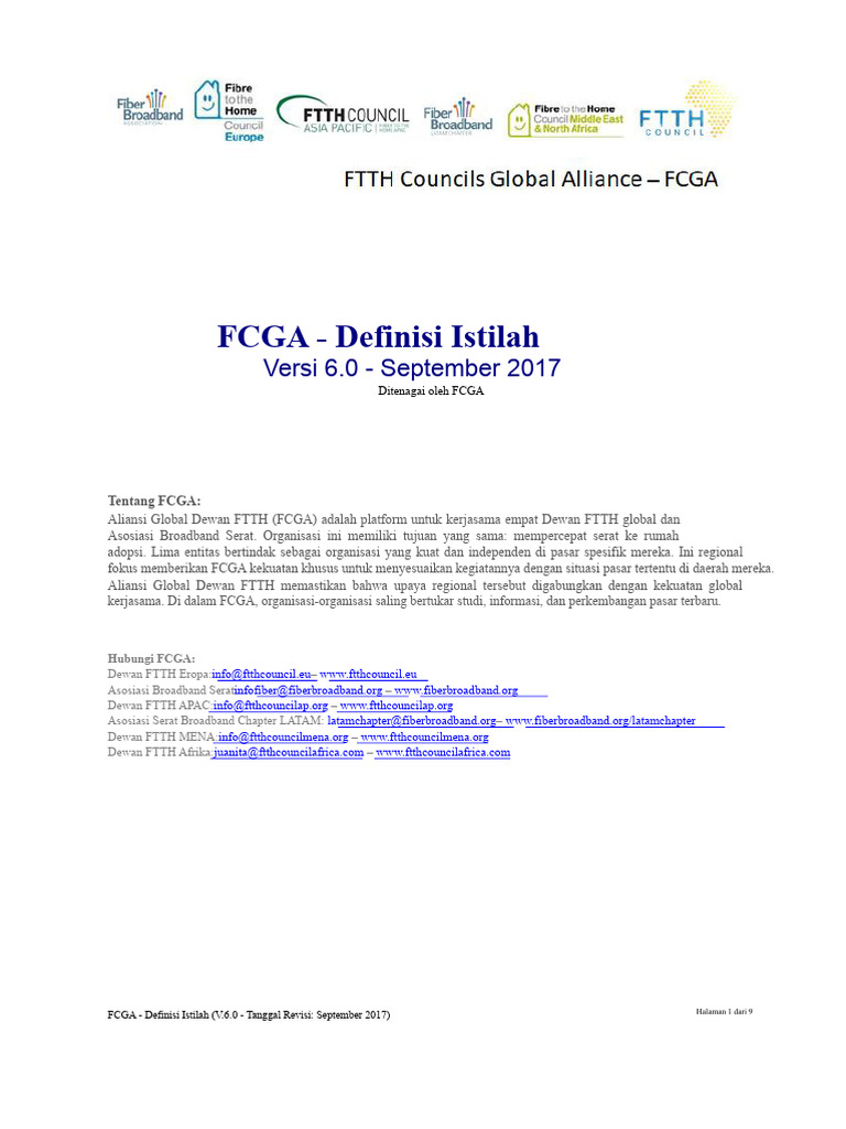 Definisi Istilah FCGA untuk FTTH | PDF