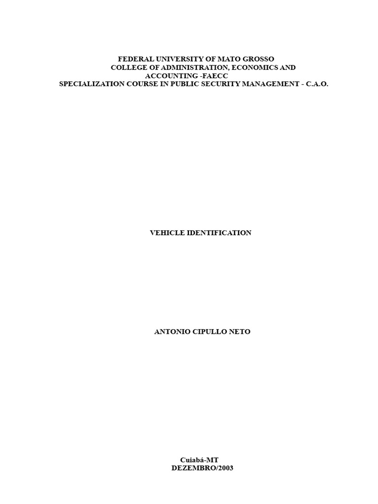 Vehicle Identification in Public Security | PDF | Automotive Industry ...