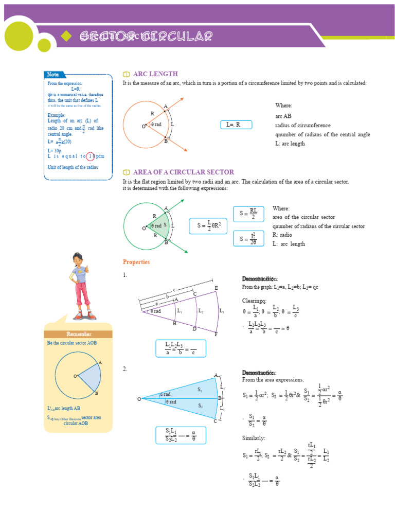 Arc Length - Theory (1) | PDF | Angle | Area