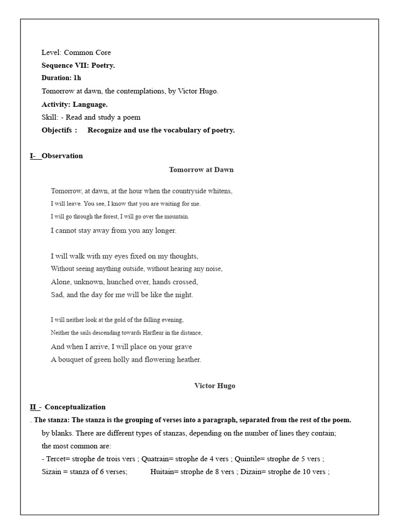 Language Activity Tomorrow at Dawn | PDF | Rhyme | Poetry