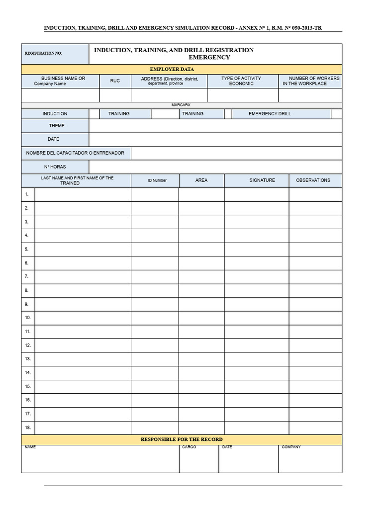 Induction and Emergency Drill Record | PDF