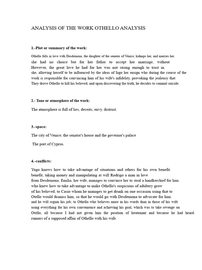 Othello: A Study of Jealousy and Betrayal | PDF | Othello | Iago