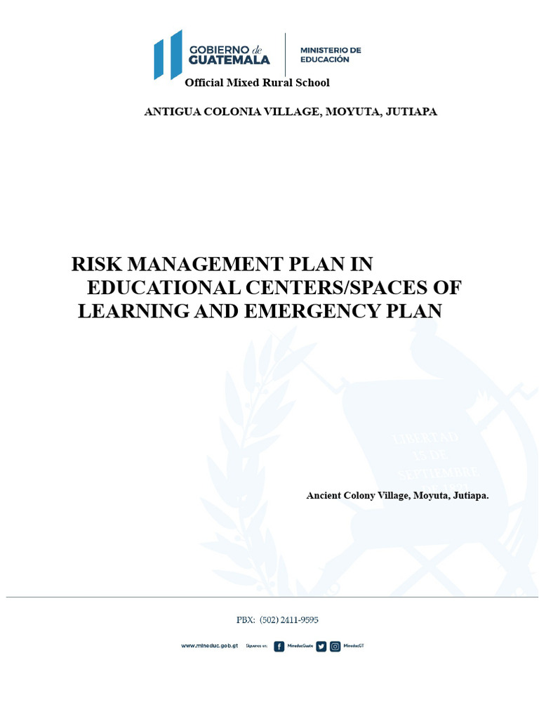 Risk Management Plan for Schools | PDF | Risk Management | Flood
