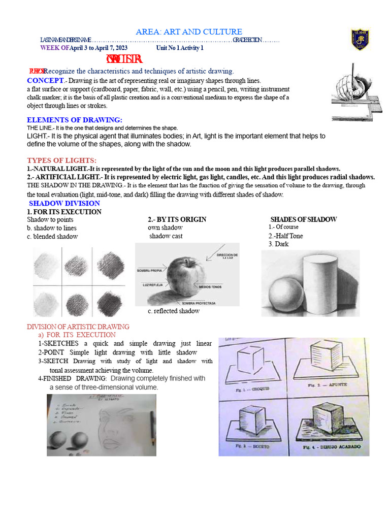 Techniques of Artistic Drawing Explained | PDF | Drawing | Light
