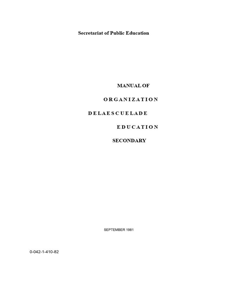 Manual of Organization of The Secondary School | PDF | Teachers ...