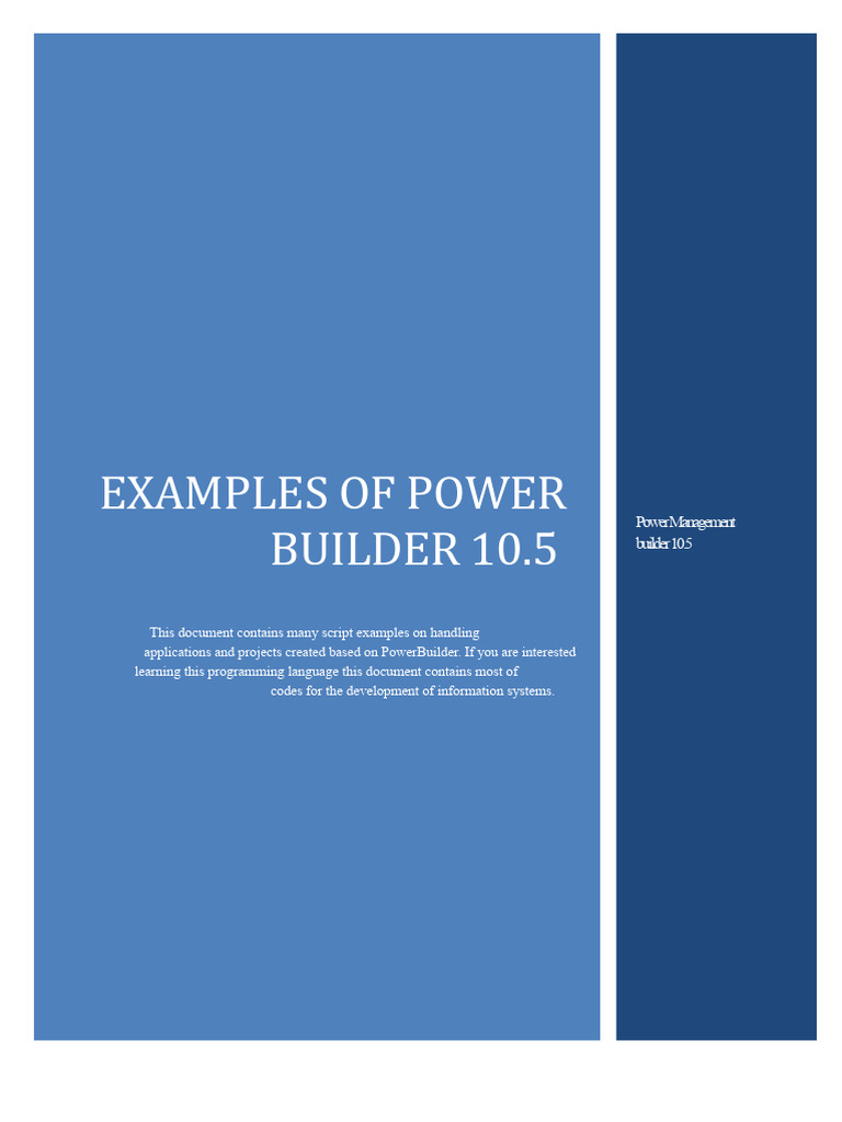 PowerBuilder 10.5 API Script Examples | PDF | Library (Computing ...