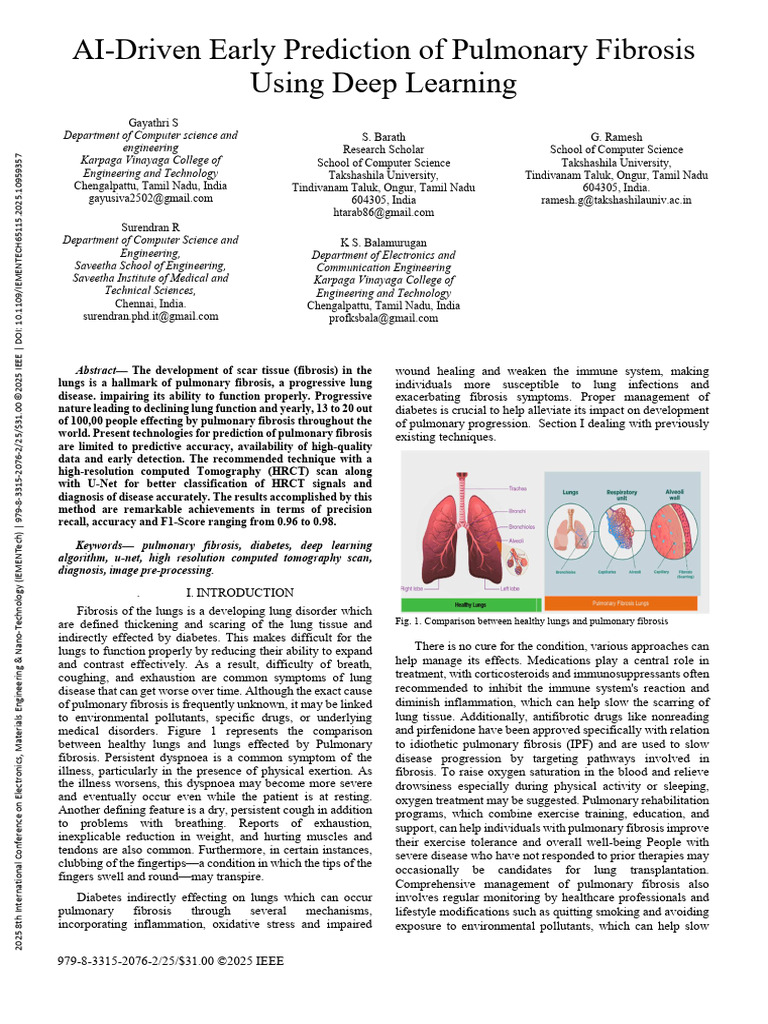 AI for Early Pulmonary Fibrosis Prediction | PDF | Respiratory Diseases ...