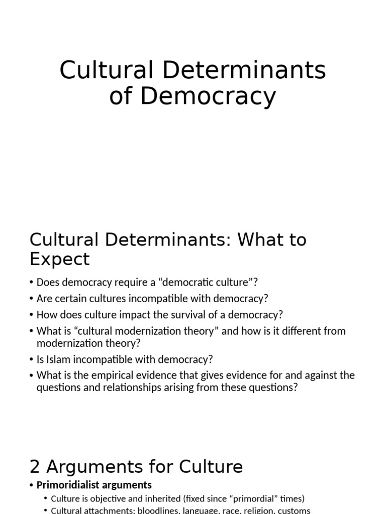Cultural Factors Influencing Democracy | PDF | Modernization Theory ...