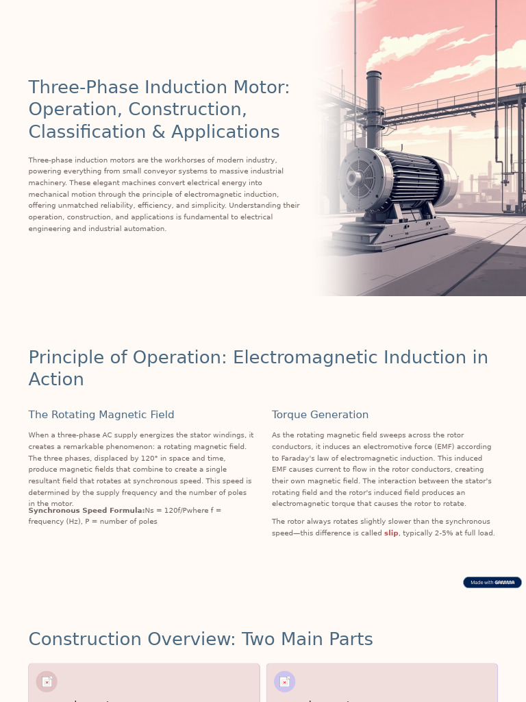 Three-Phase Induction Motor Guide | PDF | Electric Motor ...