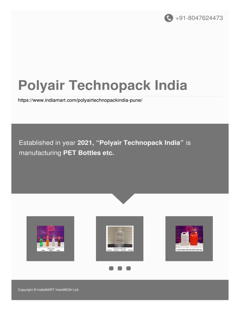Polyair Technopack India: PET Bottles Manufacturer | PDF