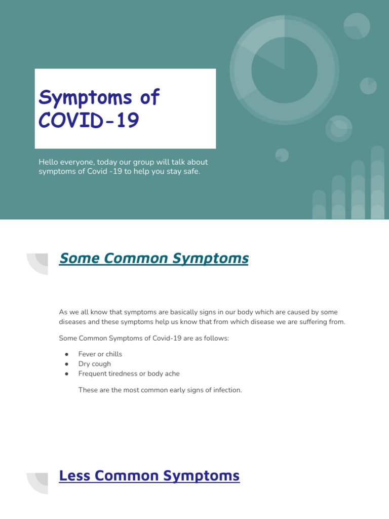 Symptoms of Covid - 19 | PDF