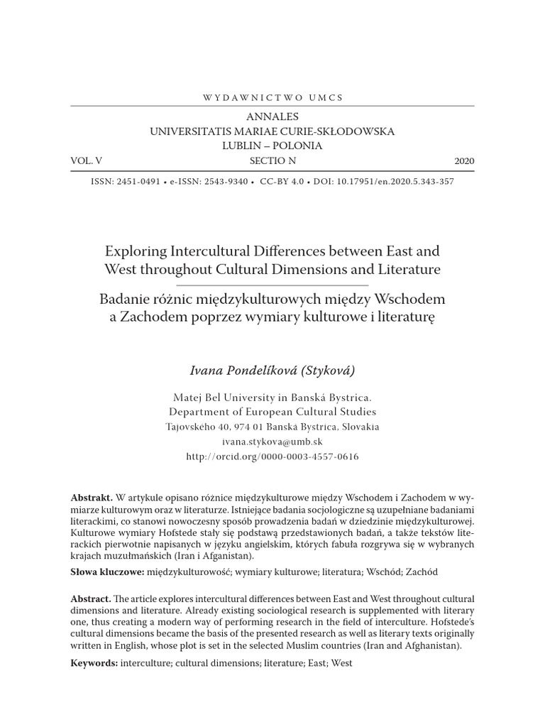 Intercultural Differences: East vs. West | PDF