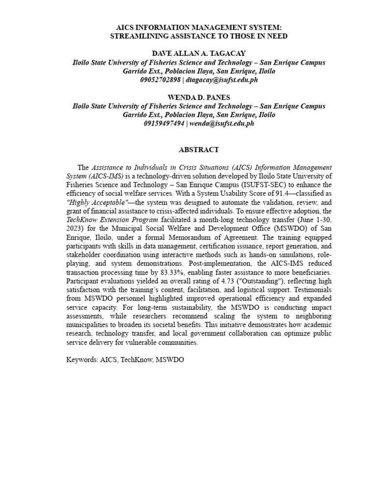 AICS Abstract | PDF