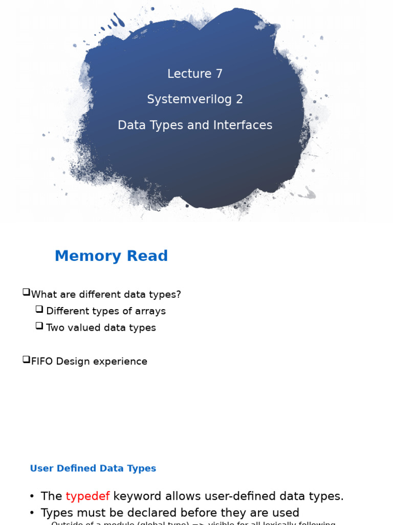 EE5530 Lecture7 Data Types | PDF | Software Development | Mathematical ...
