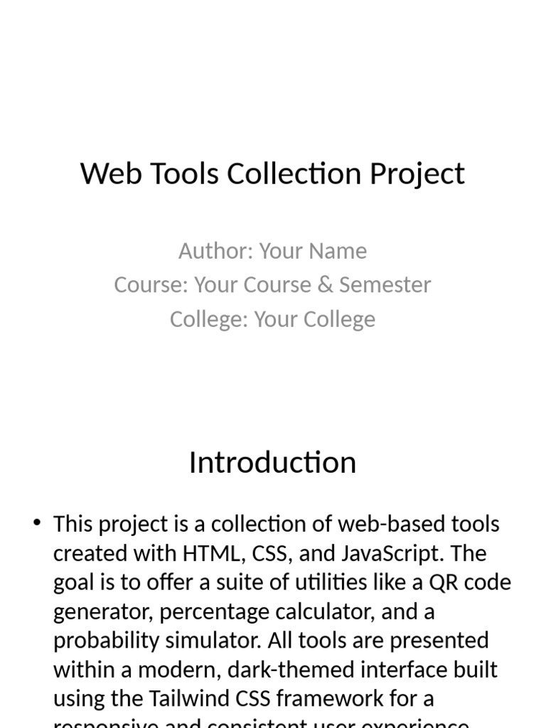 Web_Tools_Collection_Project | PDF | Java Script | World Wide Web