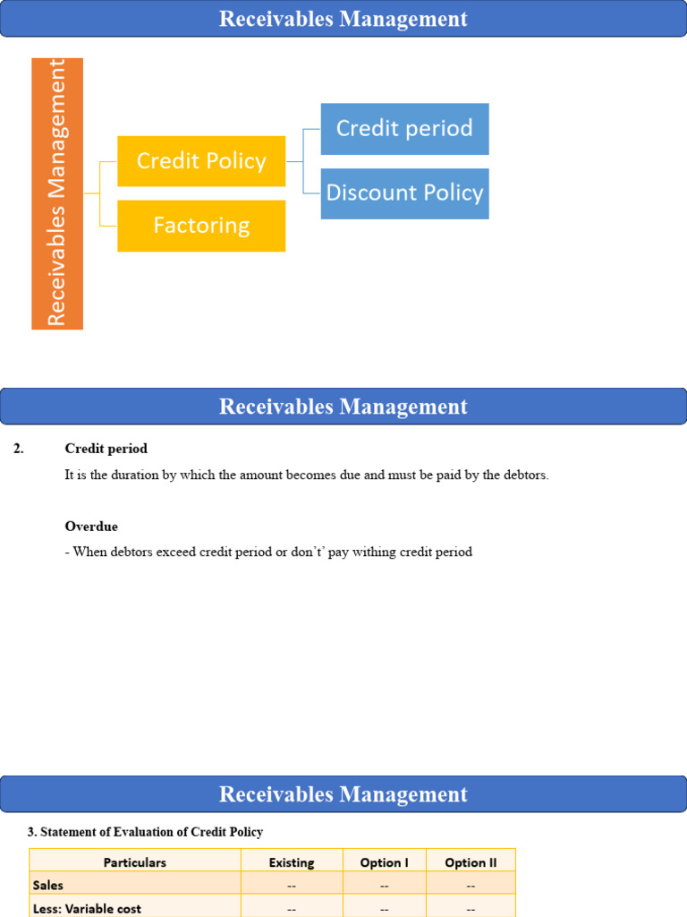 Effective Receivables Management Strategies | PDF | Factoring (Finance ...