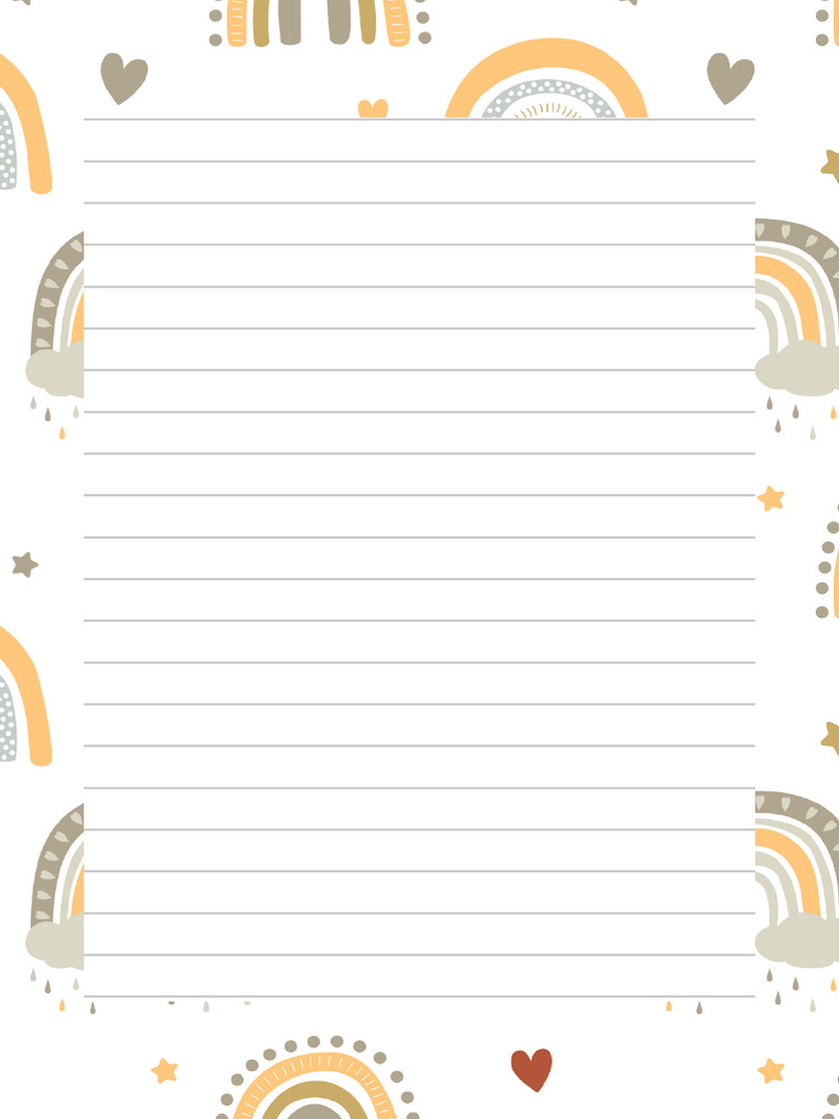 White & Yellow Cute Illustrated A4 Paper | PDF
