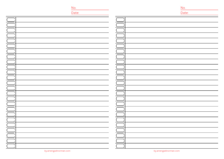 Red and White Simple Lined Notes A4 | PDF