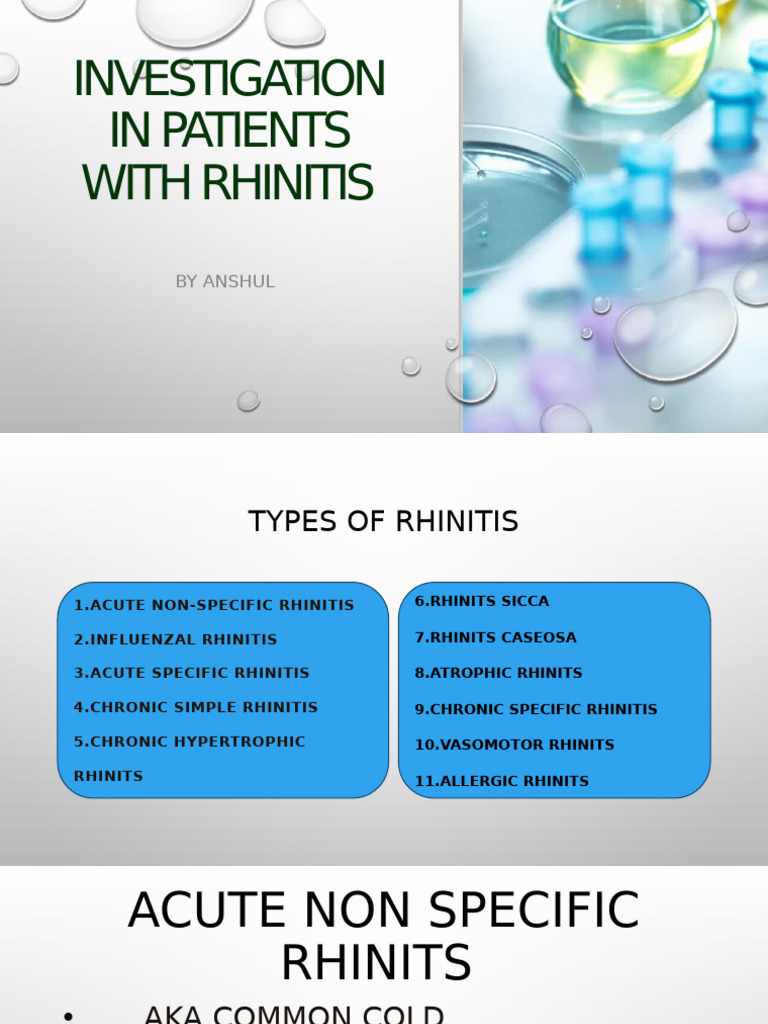 Types and Diagnosis of Rhinitis | PDF | Allergy | Human Nose