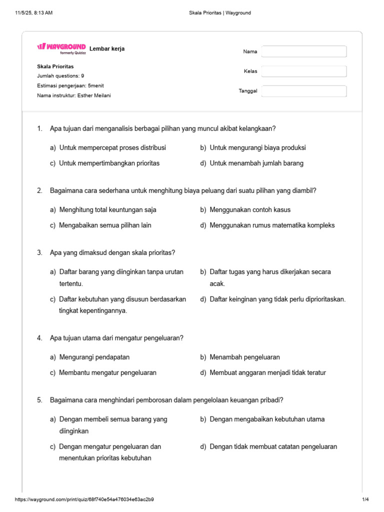 Skala Prioritas dalam Pengelolaan Keuangan | PDF