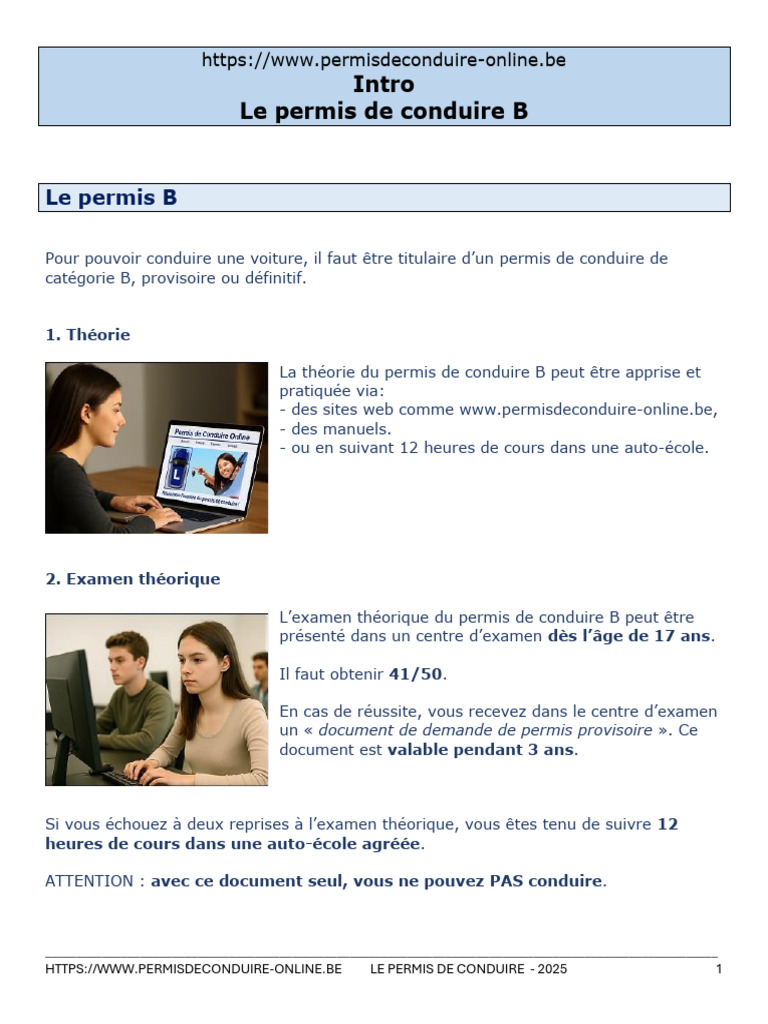 Guide complet sur le permis B en 2025 | PDF | Permis de conduire ...