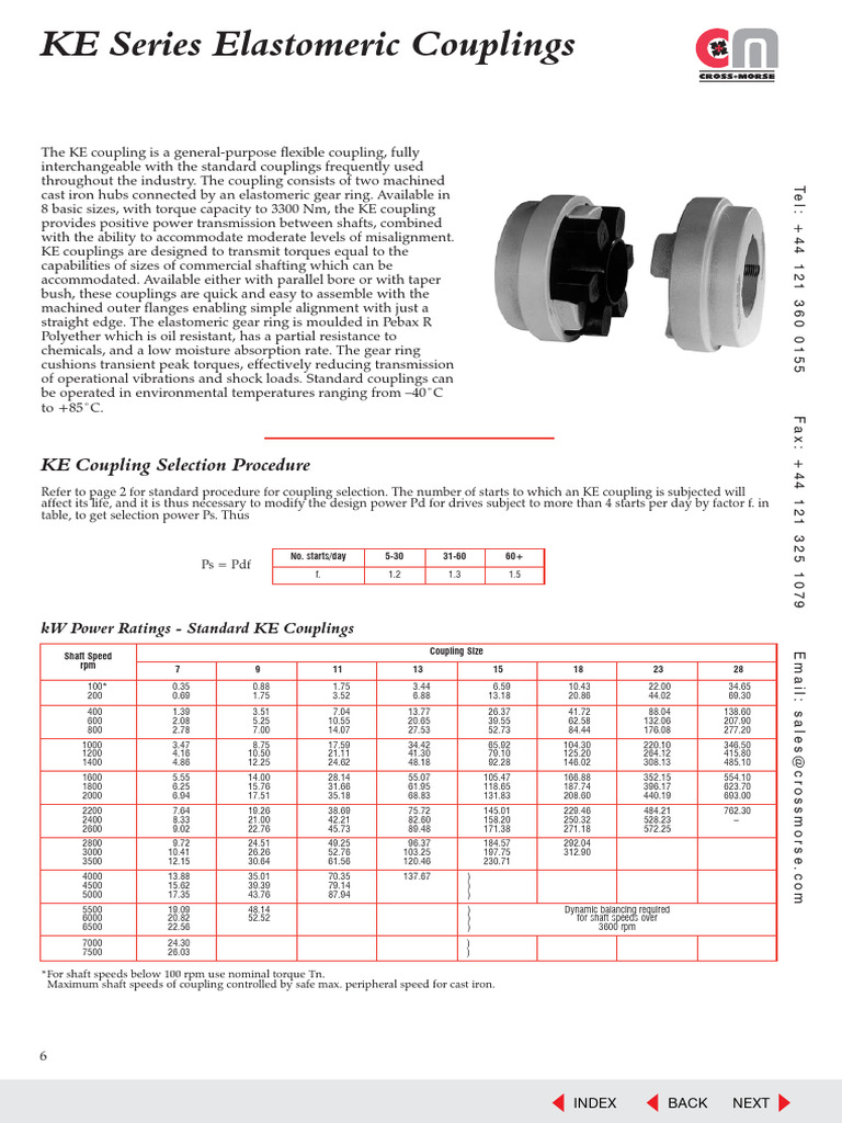 KE Series Elastomeric Couplings Guide | PDF | Machines | Manufactured Goods