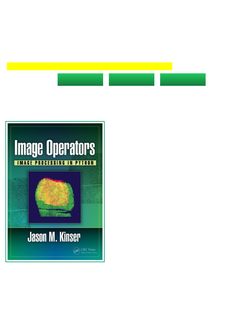 (Ebook) Image Operators: Image Processing in Python by Jason M. Kinser ...