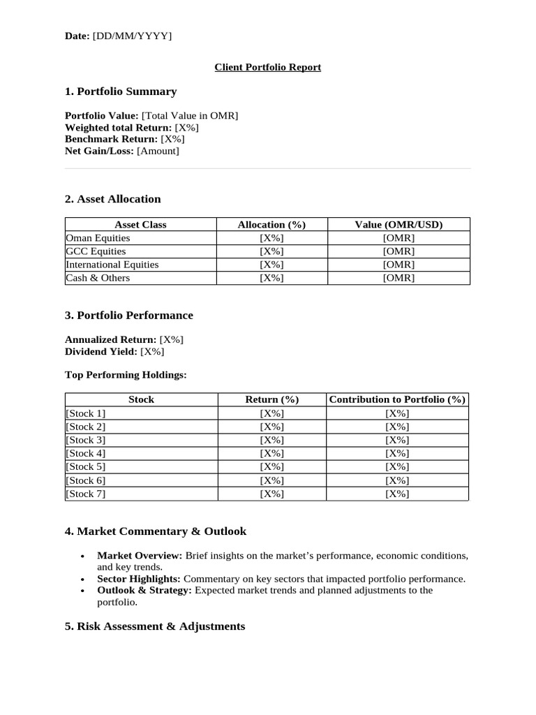 Client Portfolio Performance Report | PDF