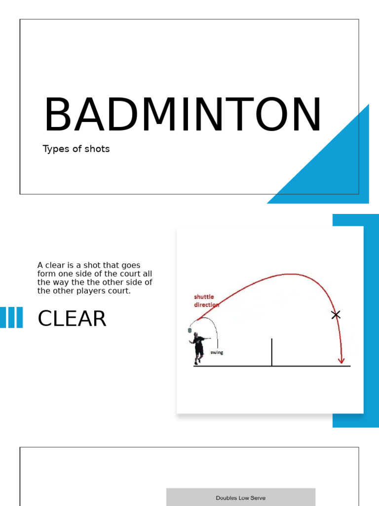 Badminton Shot Types Explained | PDF