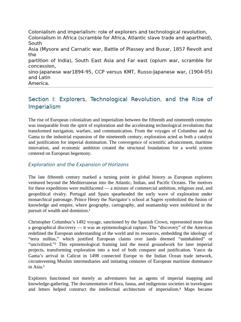Impact of Exploration on Colonialism | PDF | Imperialism | World ...