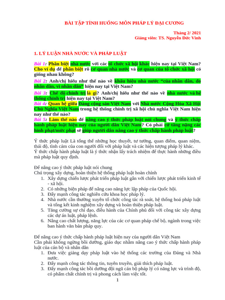 Bài tập PLDC | PDF