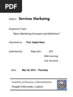 Services Marketing - Assignment