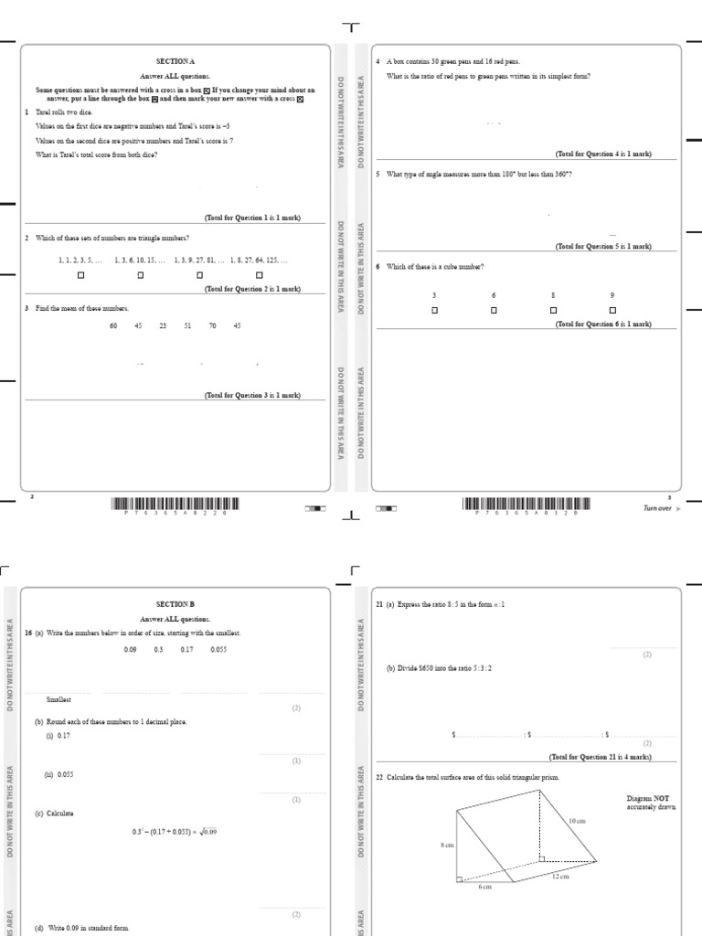 Math Assessment Questions and Answers | PDF | Elementary Mathematics