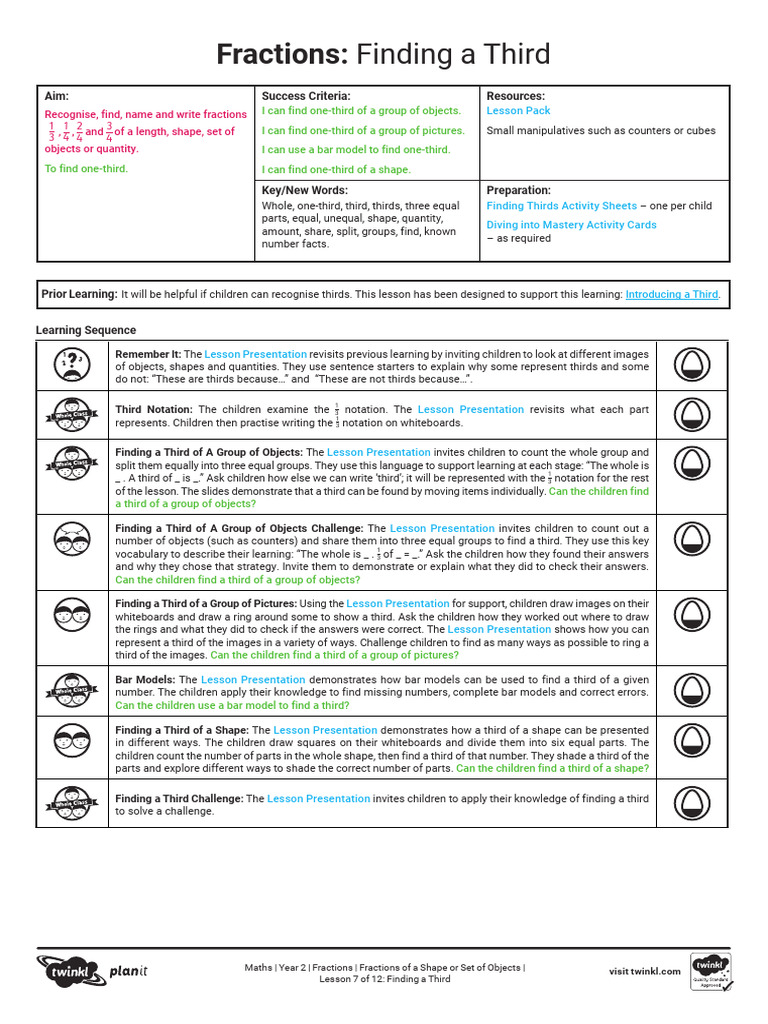 Finding One-Third: A Lesson Plan | PDF | Mathematics | Cognitive Psychology