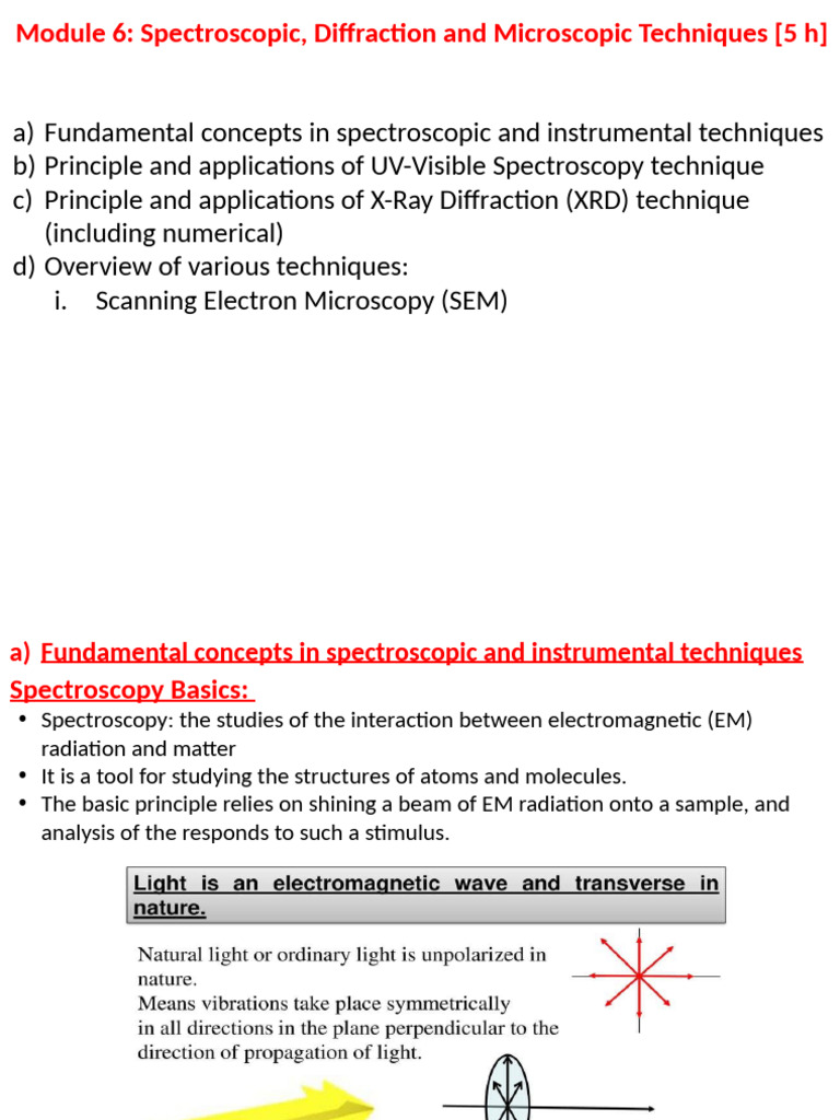 Spectroscopic Techniques Overview | PDF | Ultraviolet–Visible ...