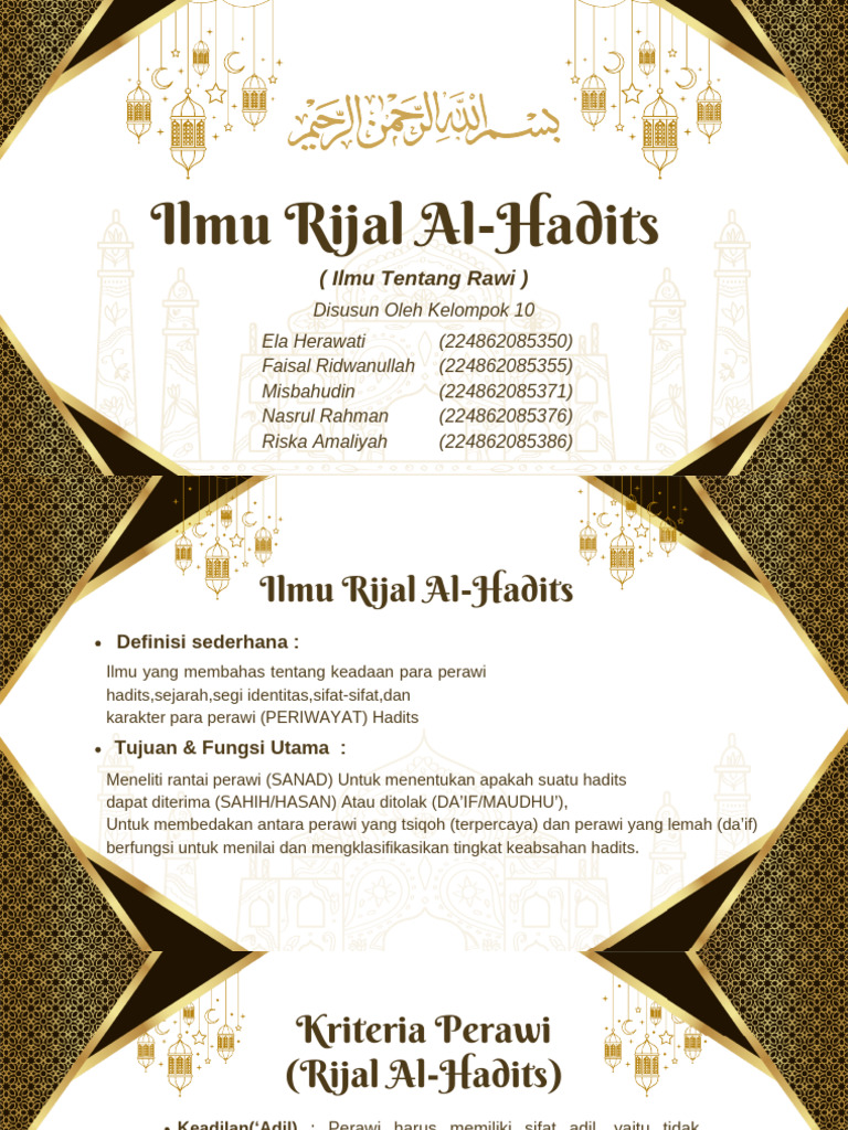 Rijal Al-Hadits: Kriteria dan Urgensi | PDF