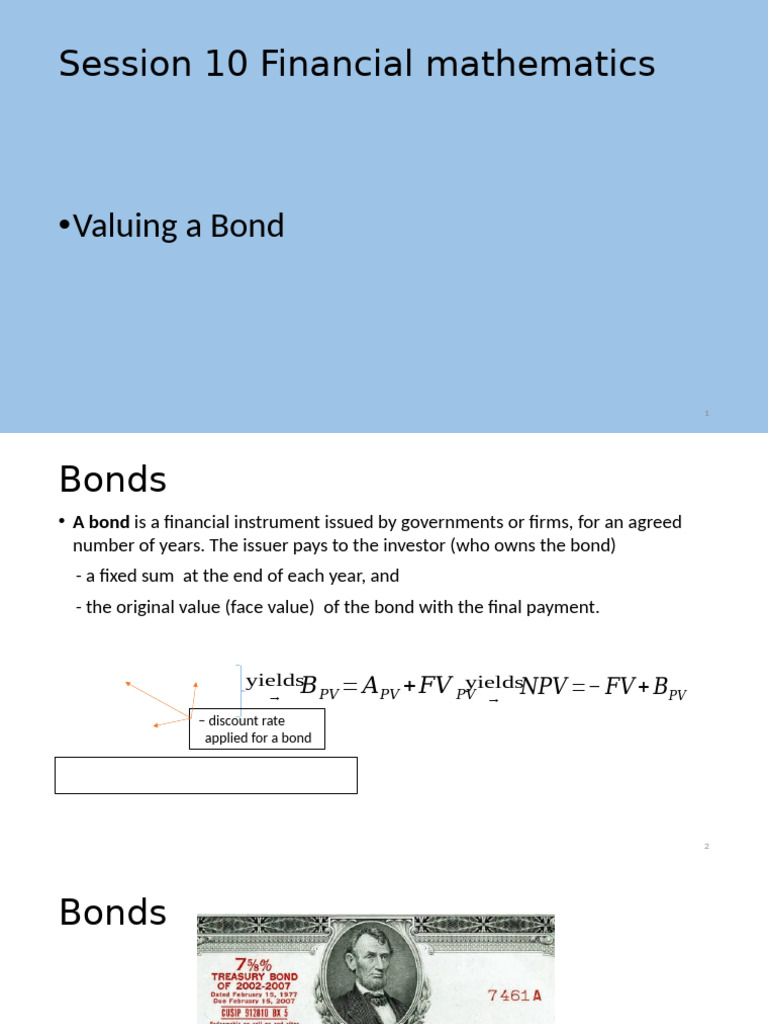 Math Economics Finance 10 | PDF | Bonds (Finance) | Interest Rates