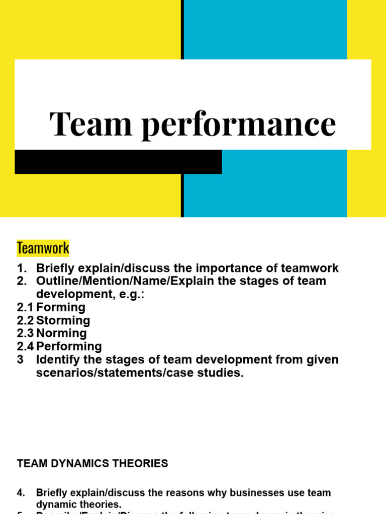 21 August Team Performance | PDF | Personality Type | Psychology