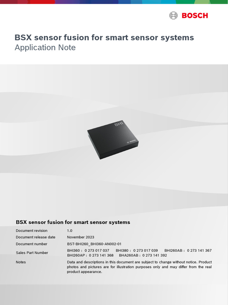 BSX Sensor Fusion Application Guide | PDF | Accelerometer | Magnetometer